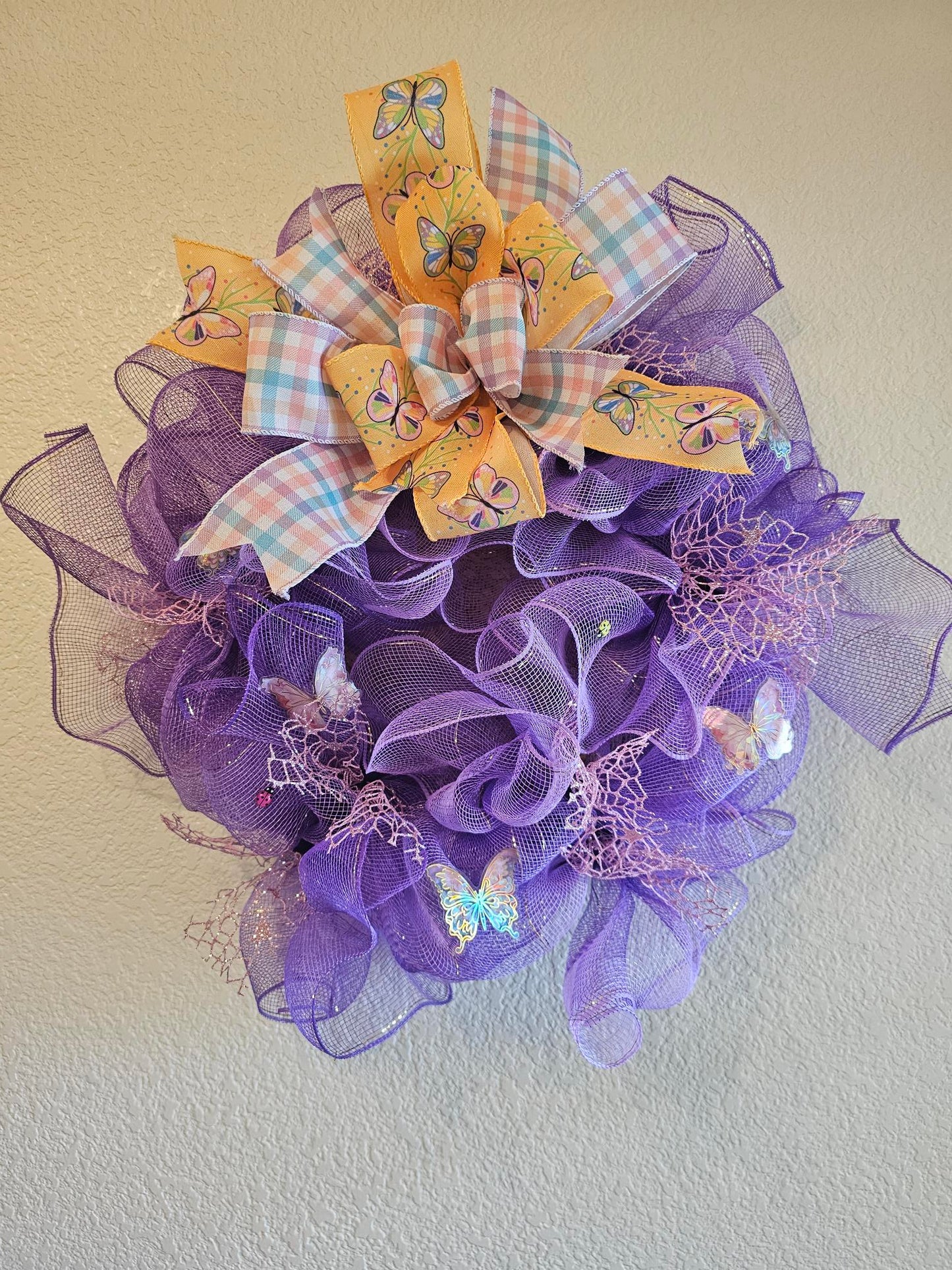 Whimsical butterfly wreath