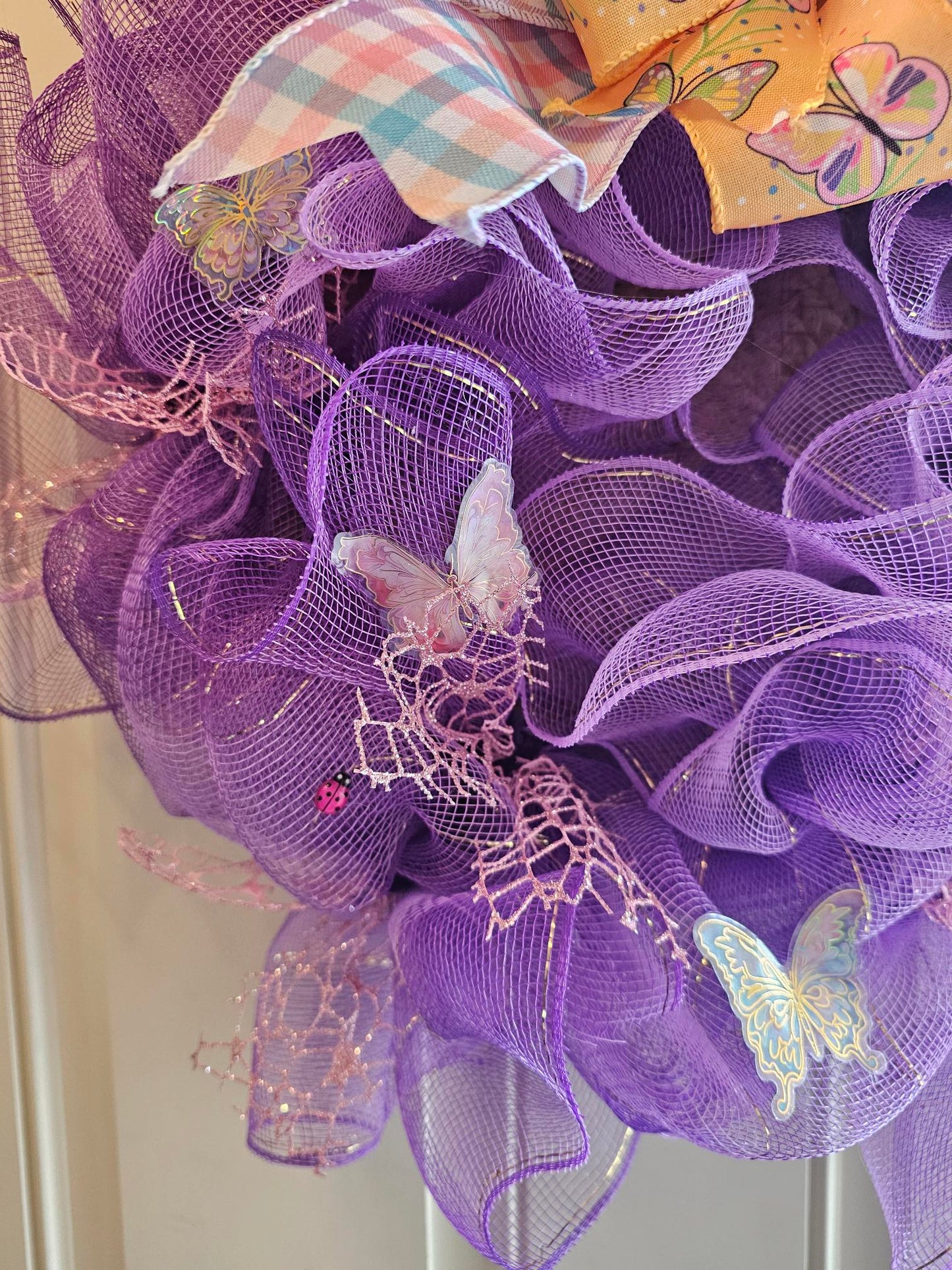 Whimsical butterfly wreath