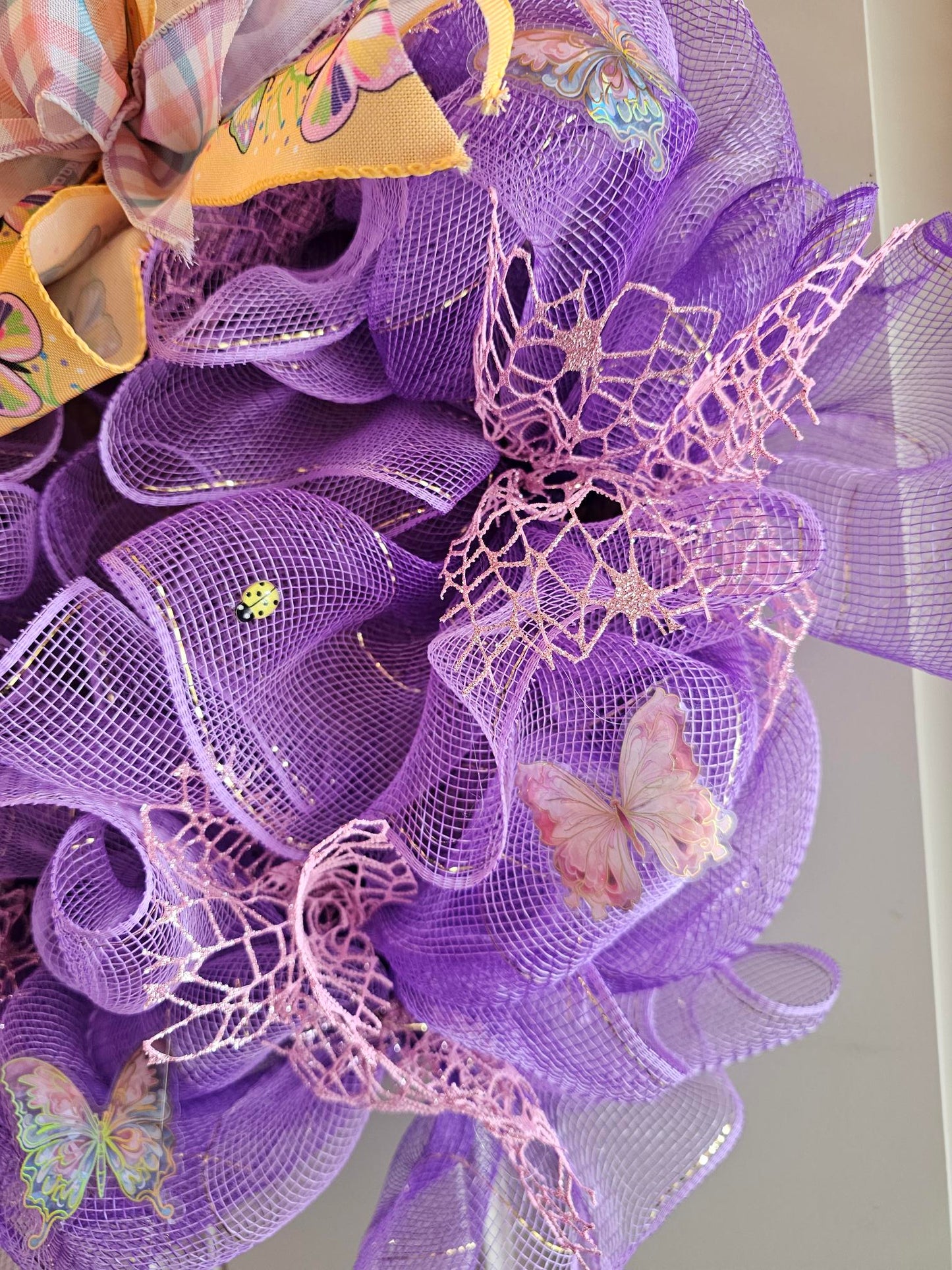 Whimsical butterfly wreath