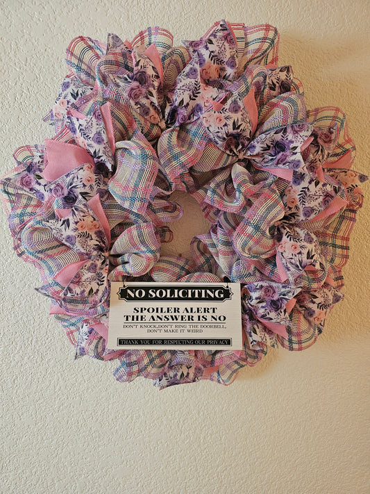 No Soliciting Sign Wreath