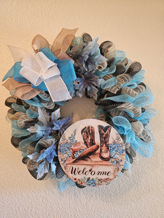 Custom Wreath for Front Door – Personalized Year-Round Wreath – Custom Colors & Name – Handmade Door Decor – Housewarming Gift
