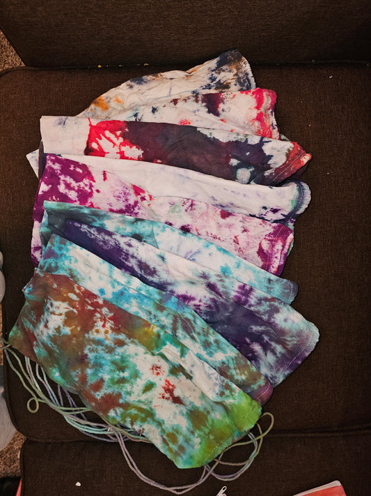 Assorted Tie-Dye Drawstring Backpacks – Colorful Handmade Bags for School, Gym, Travel, or Gifts