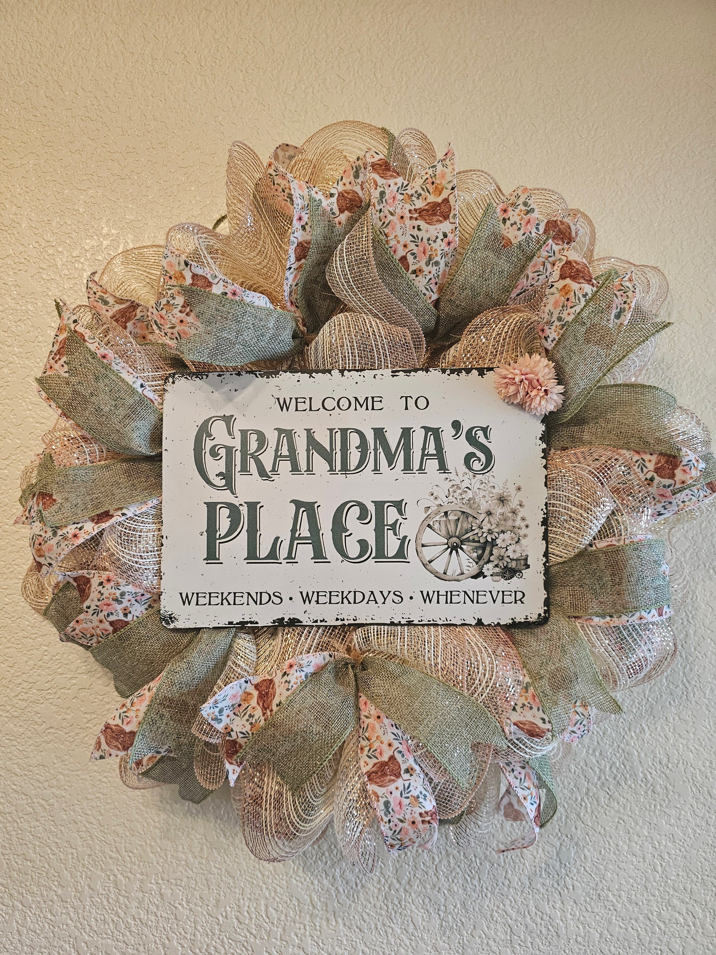 Custom Wreath for Front Door β Personalized Year-Round Wreath β Custom Colors & Name β Handmade Door Decor β Housewarming Gift