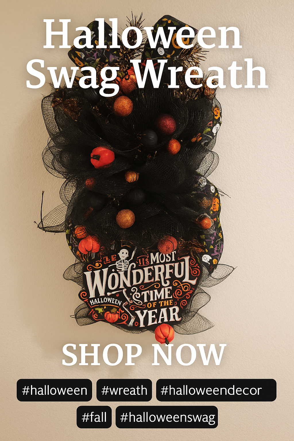 Rustic Swag Wreath with Bow | Farmhouse Front Door Décor | Handmade Seasonal Wall Hanging