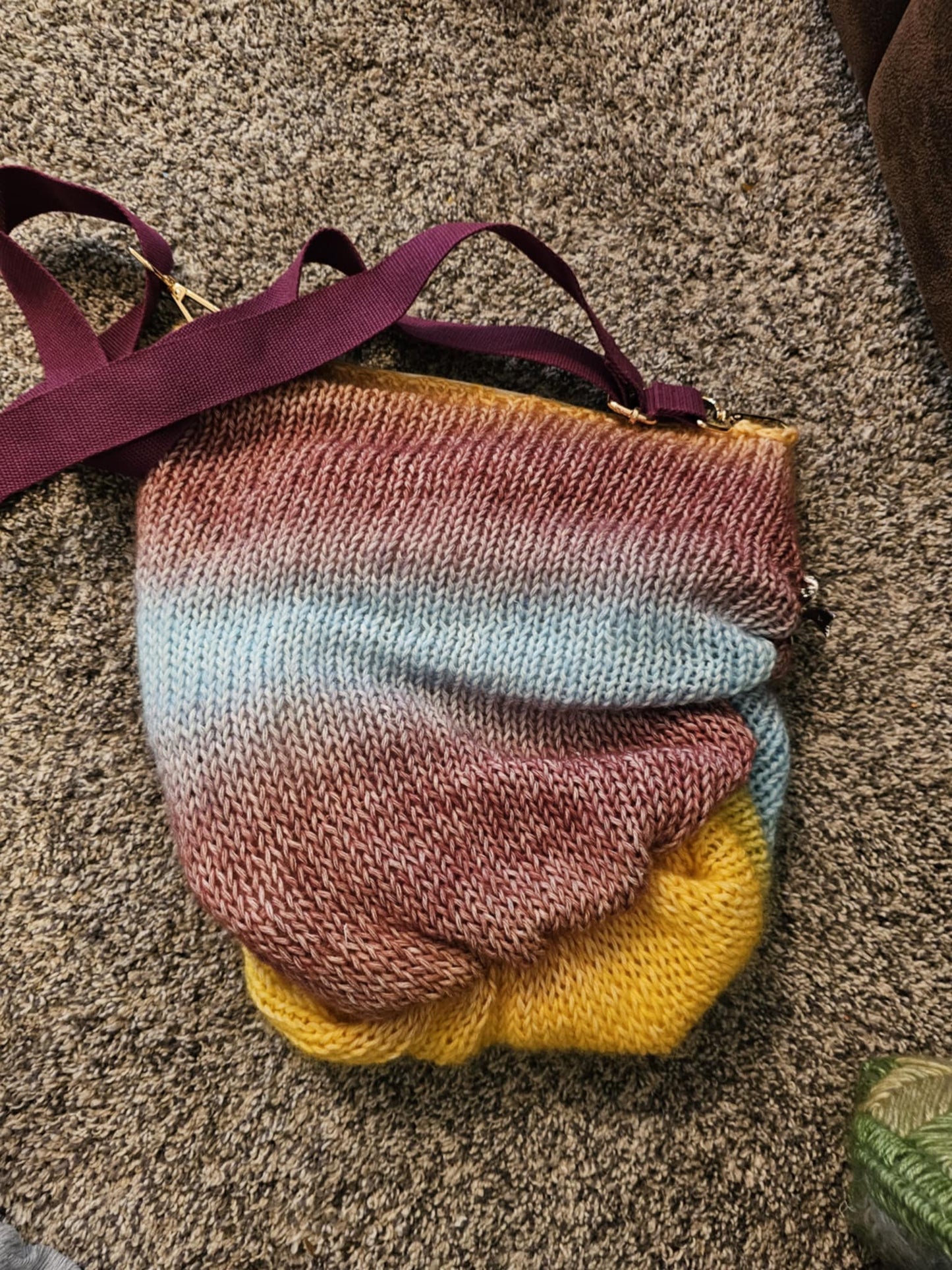 Hand-Knitted Pastel Purse with Rhinestone Bow – Handmade Bag by Look or Wear Bows