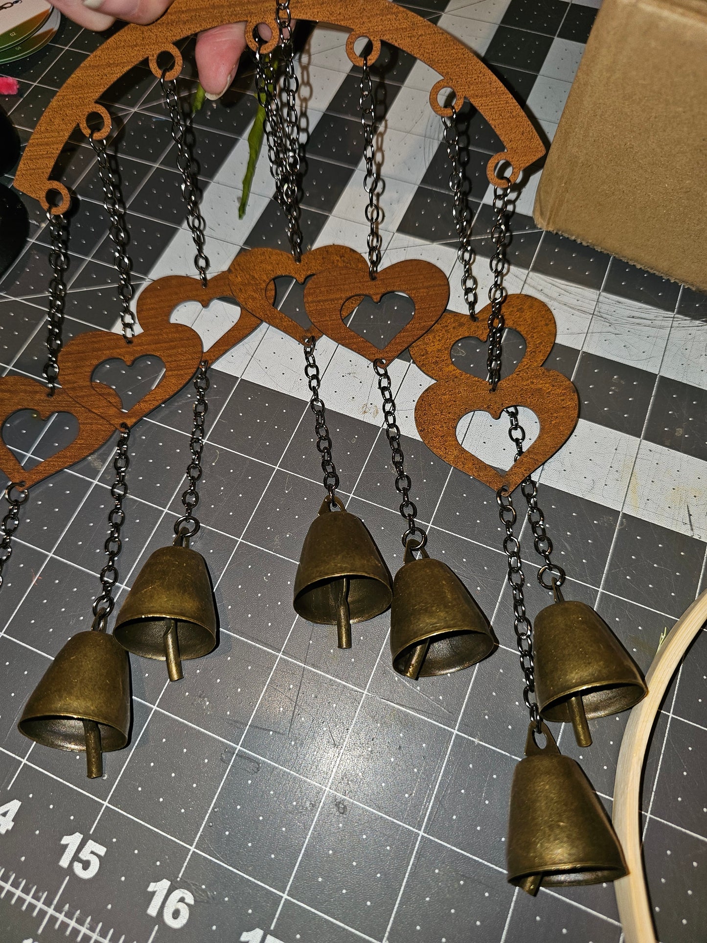 Blue White Floral Bell Windchime