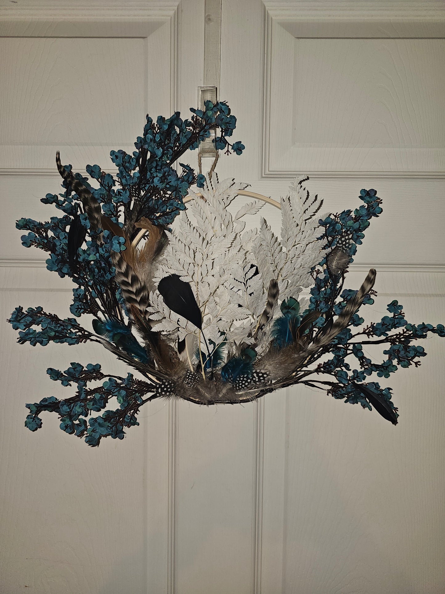 Boho Blue Floral Wall Decor Arrangement