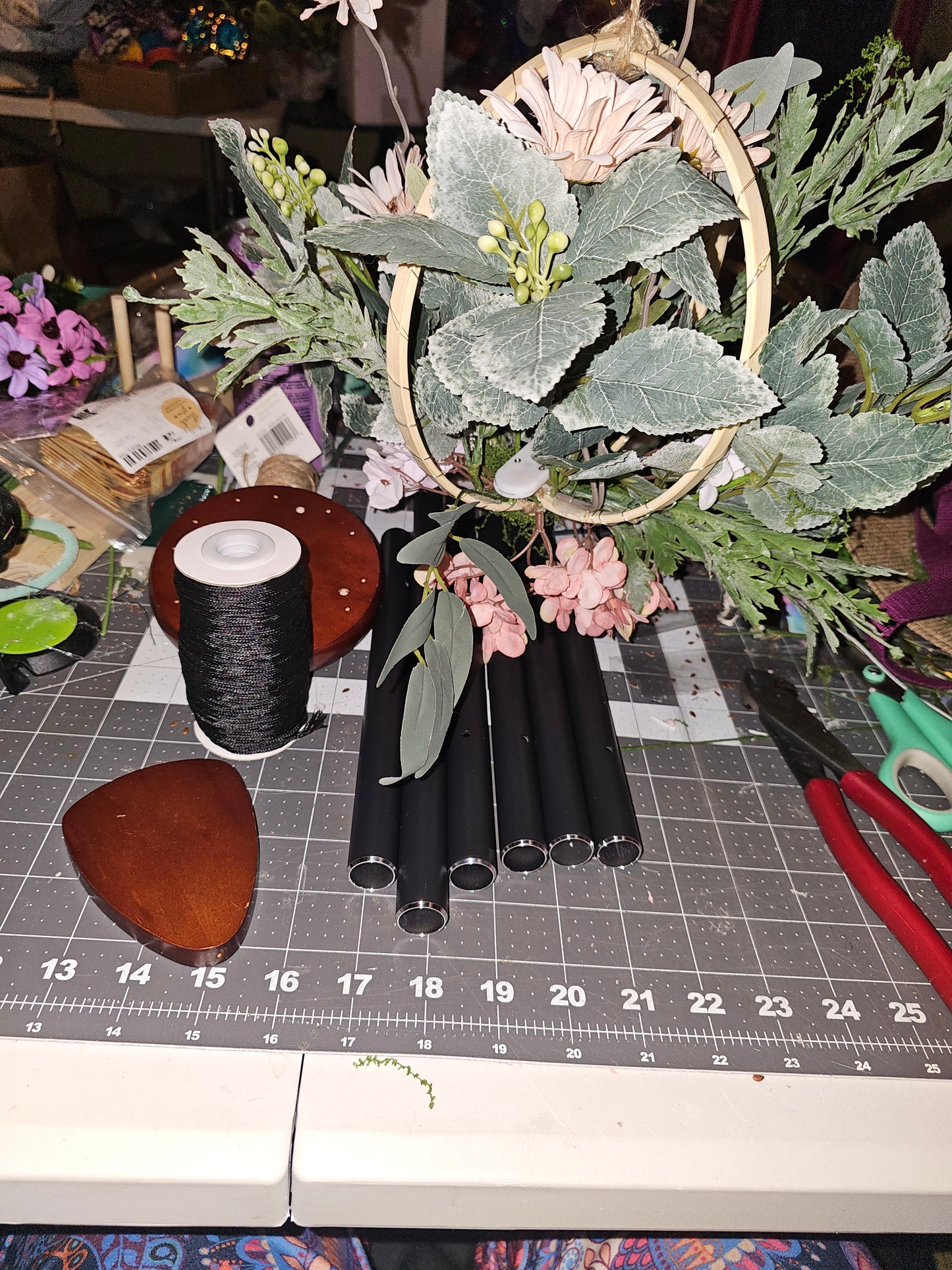Lighted Greenery Floral Wind Chime