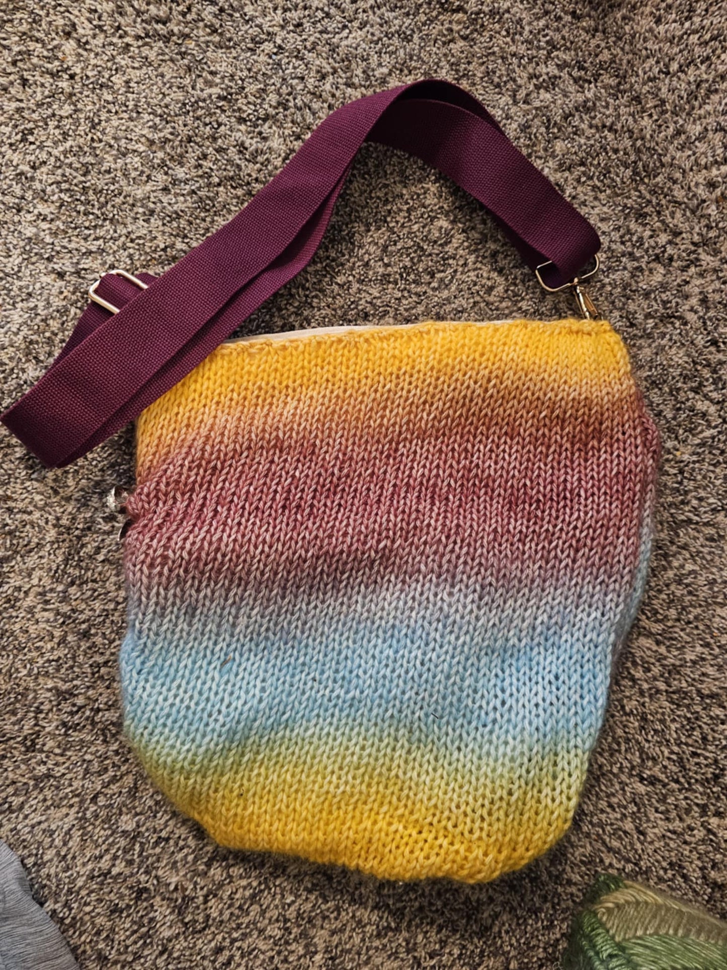 Hand-Knitted Pastel Purse with Rhinestone Bow – Handmade Bag by Look or Wear Bows