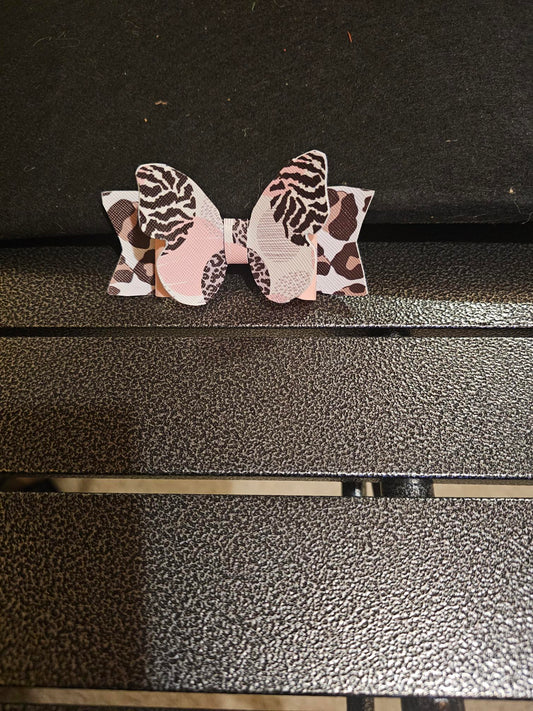 Animal Print Butterfly Hair Bow Clip