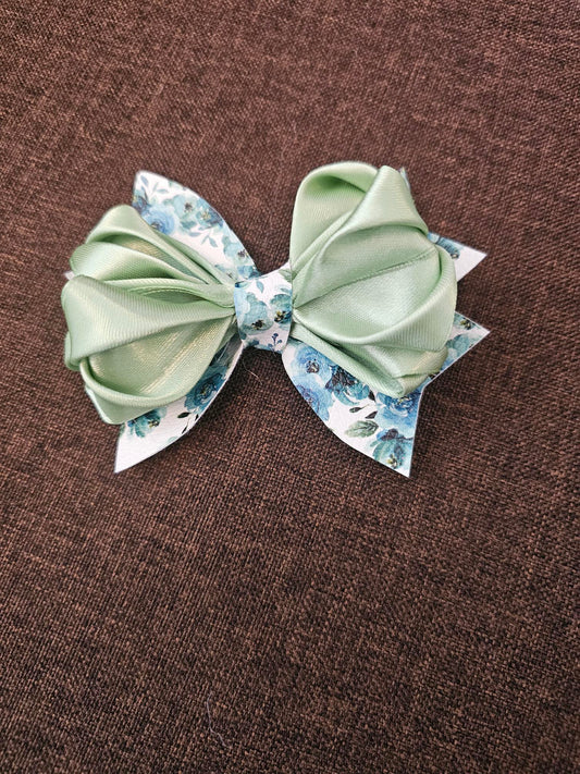 Elegant Sage Hair Bow