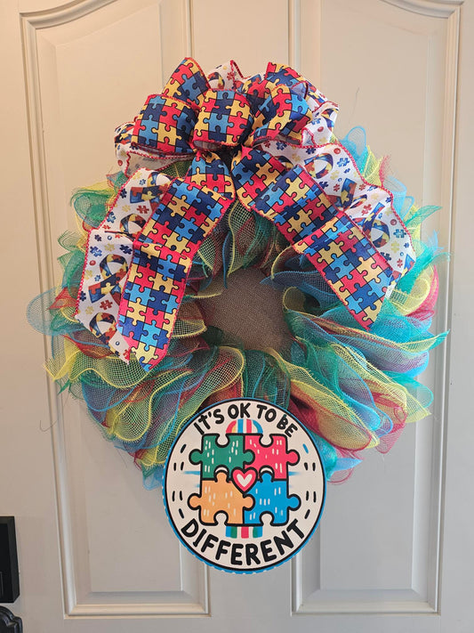 Autism Awareness Wreath