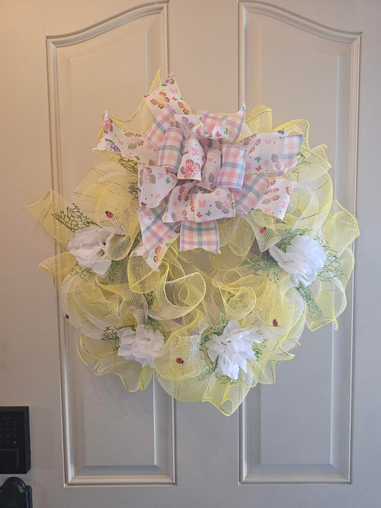 Whimsical butterfly wreath