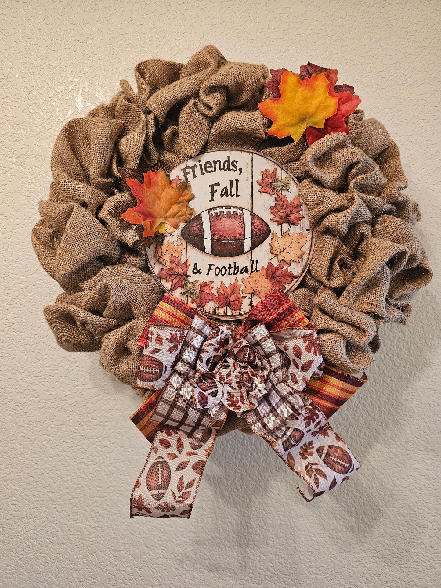 Friends, Fall, and Football Wreath