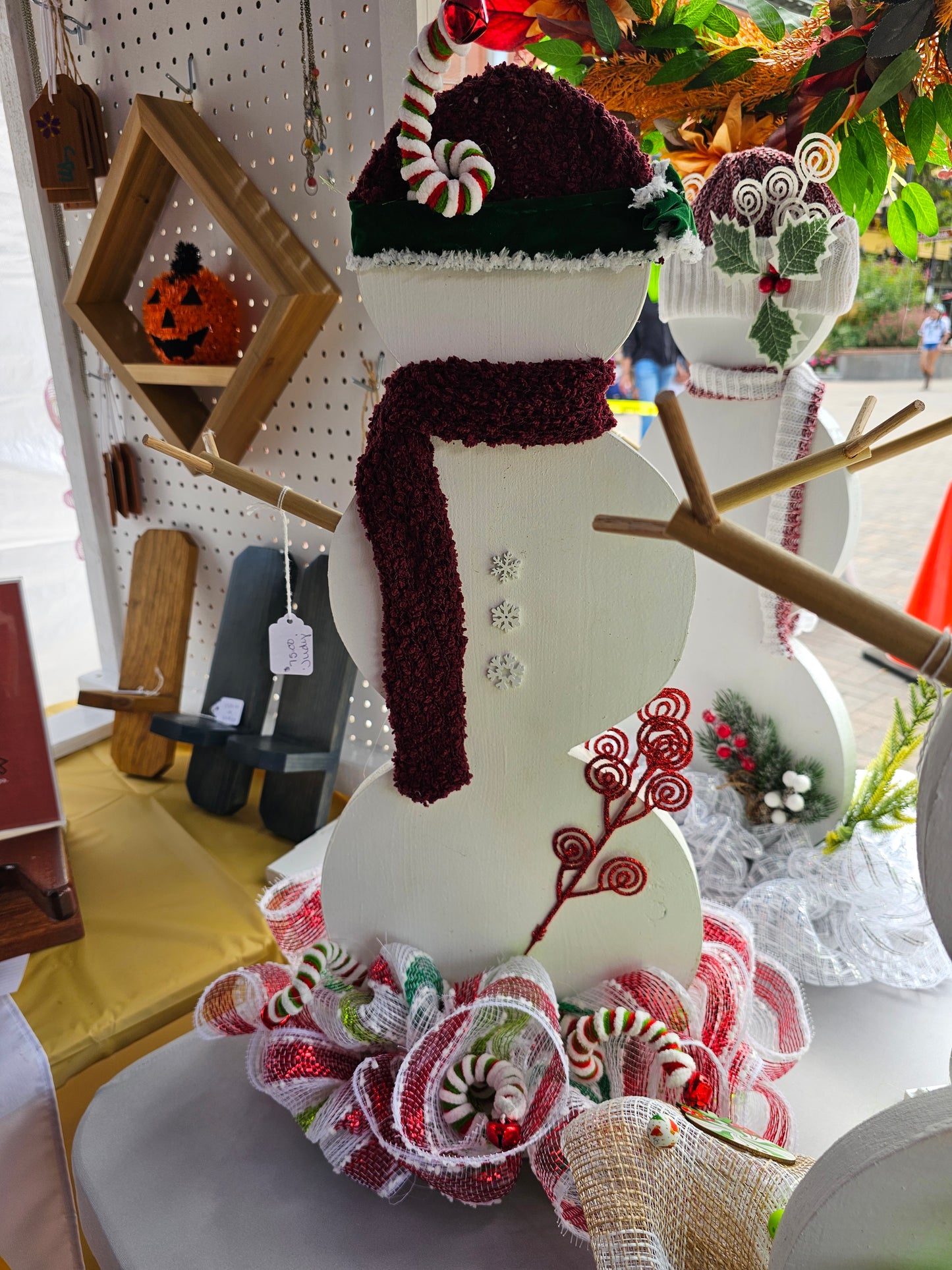 Handcrafted Wooden Snowman 25” Rustic Farmhouse Christmas Décor Holiday Porch or Indoor Decoration