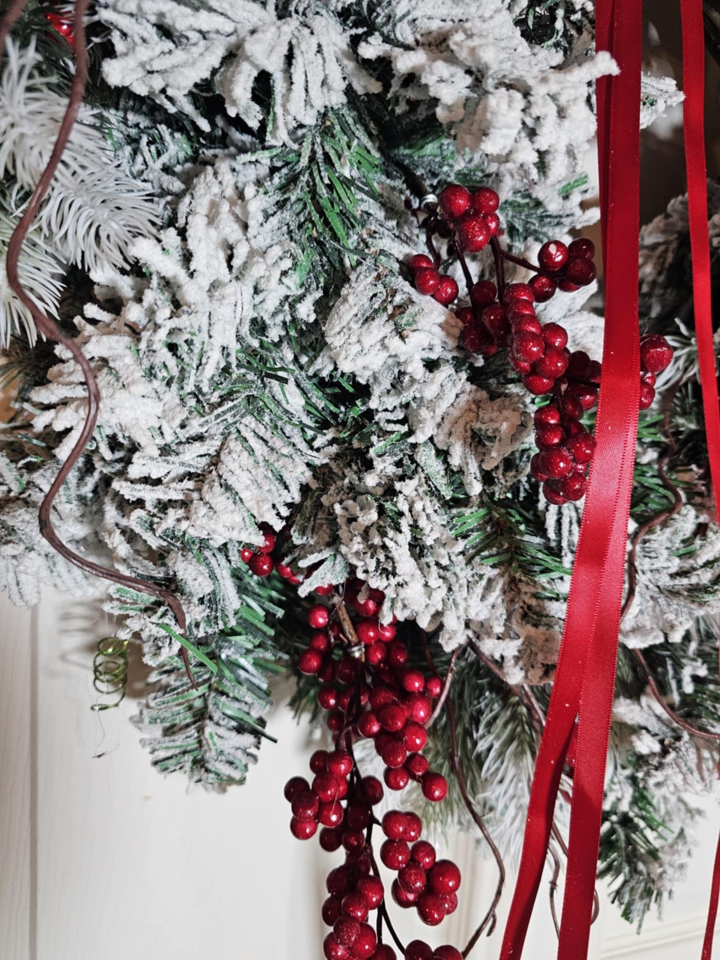 Winter Frosted Berry Wreath – Handmade Christmas Door Decor