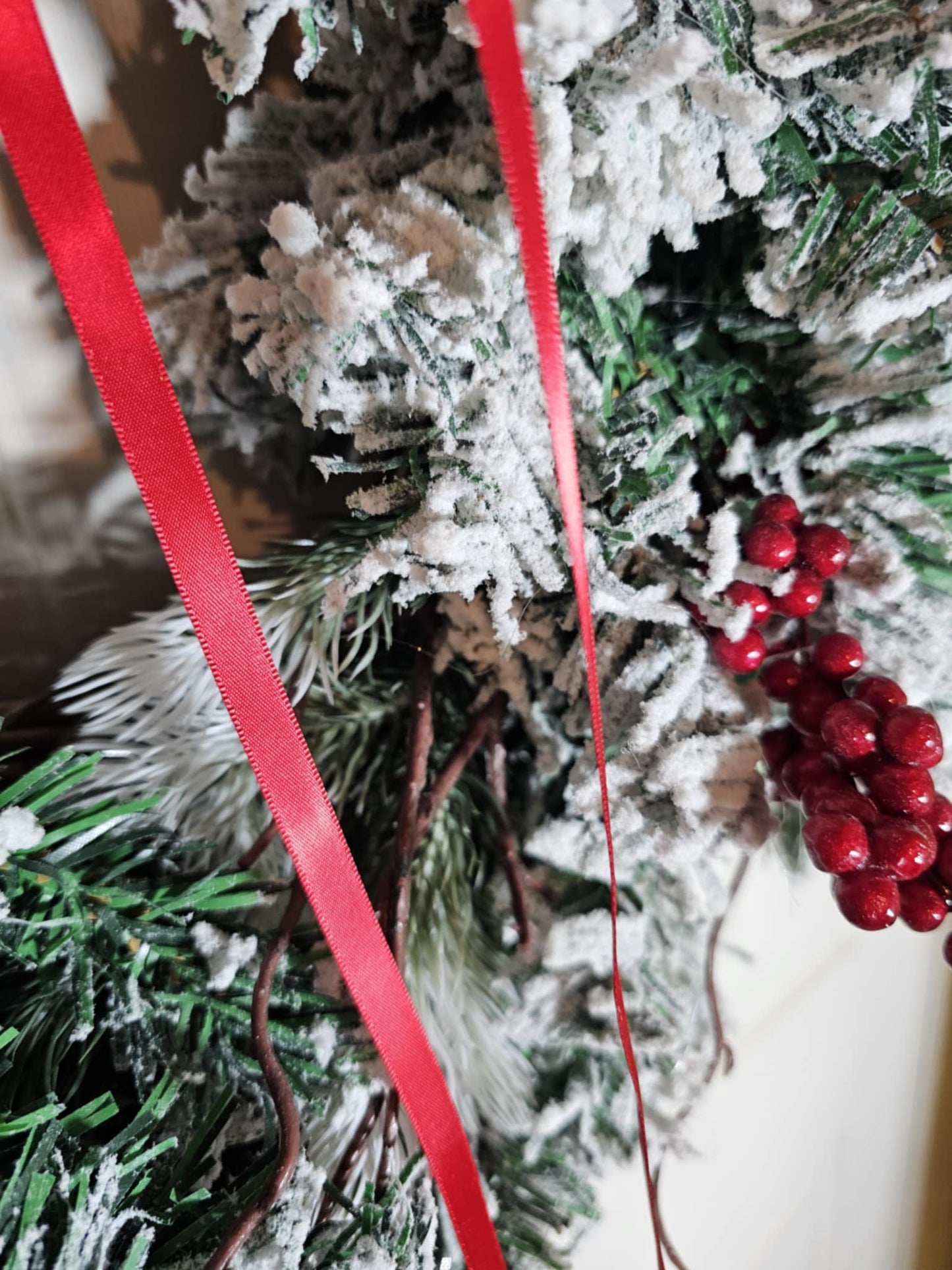 Winter Frosted Berry Wreath – Handmade Christmas Door Decor
