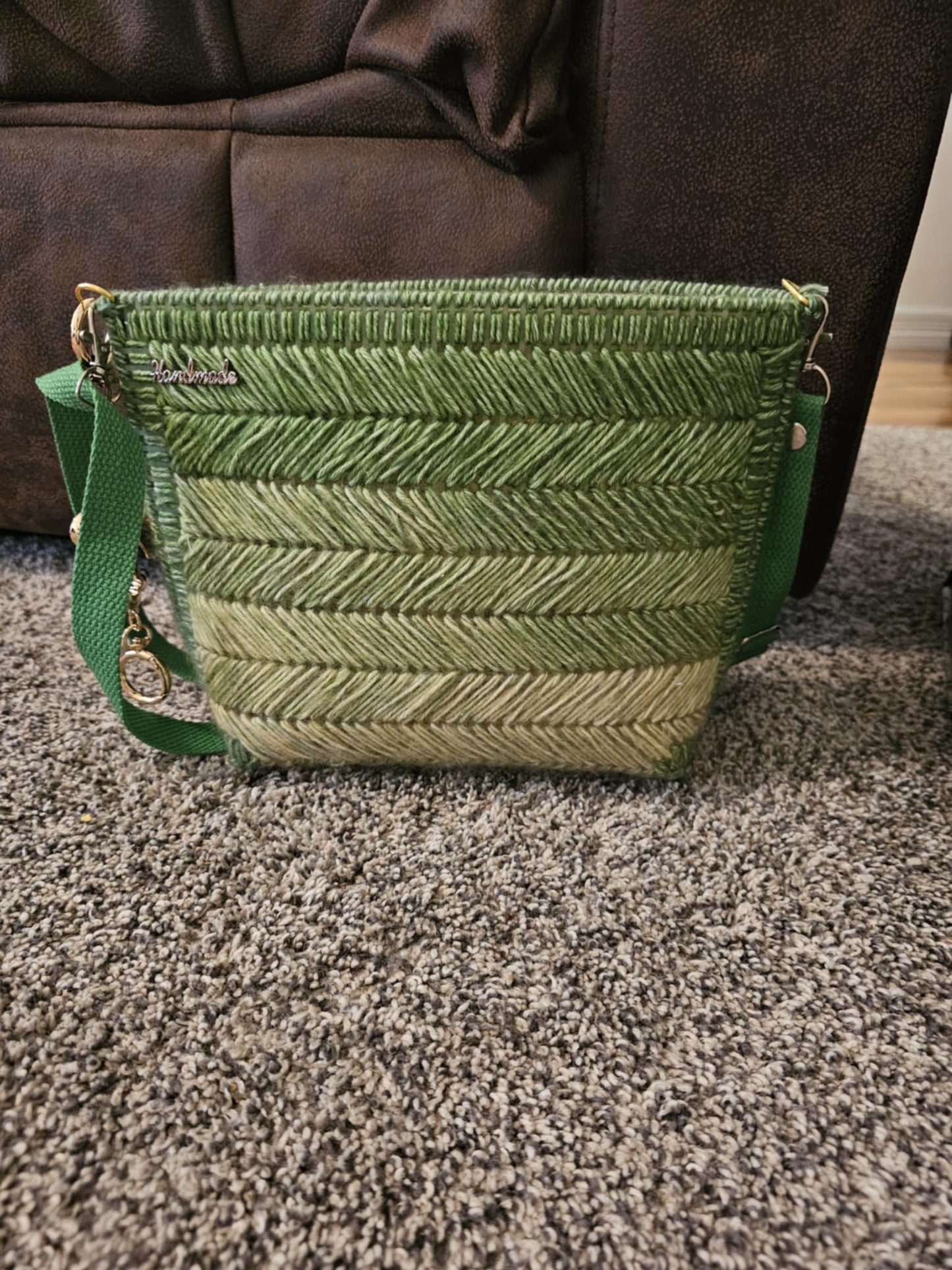 7” Chenille Mesh Woven Purse – Canvas Lined, Open-Top Handmade Bag by Look or Wear Bows