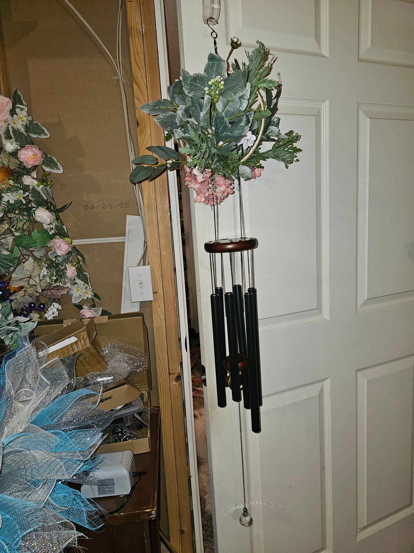 Lighted Greenery Floral Wind Chime