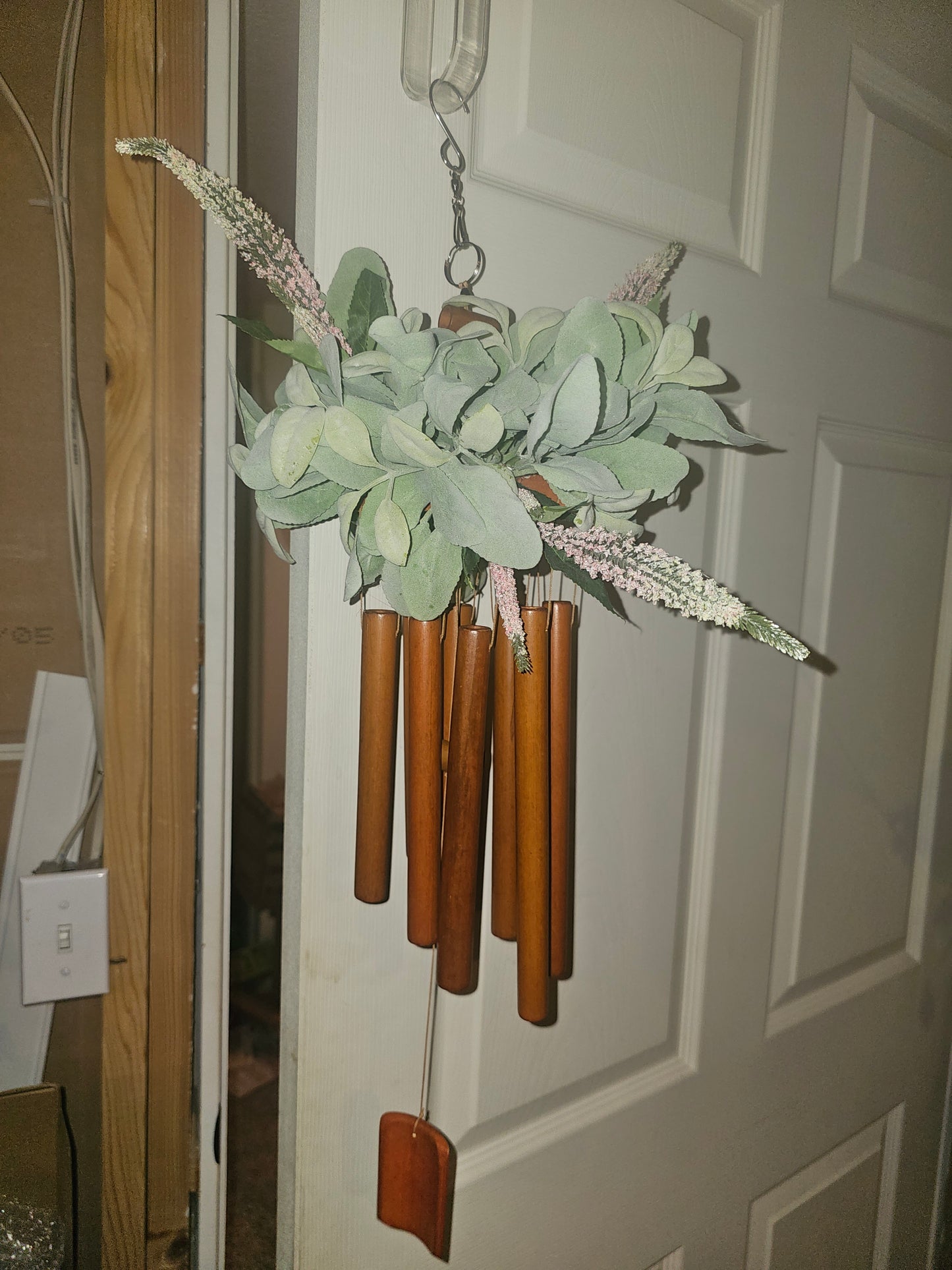 Neutral Greenery Wooden Windchime