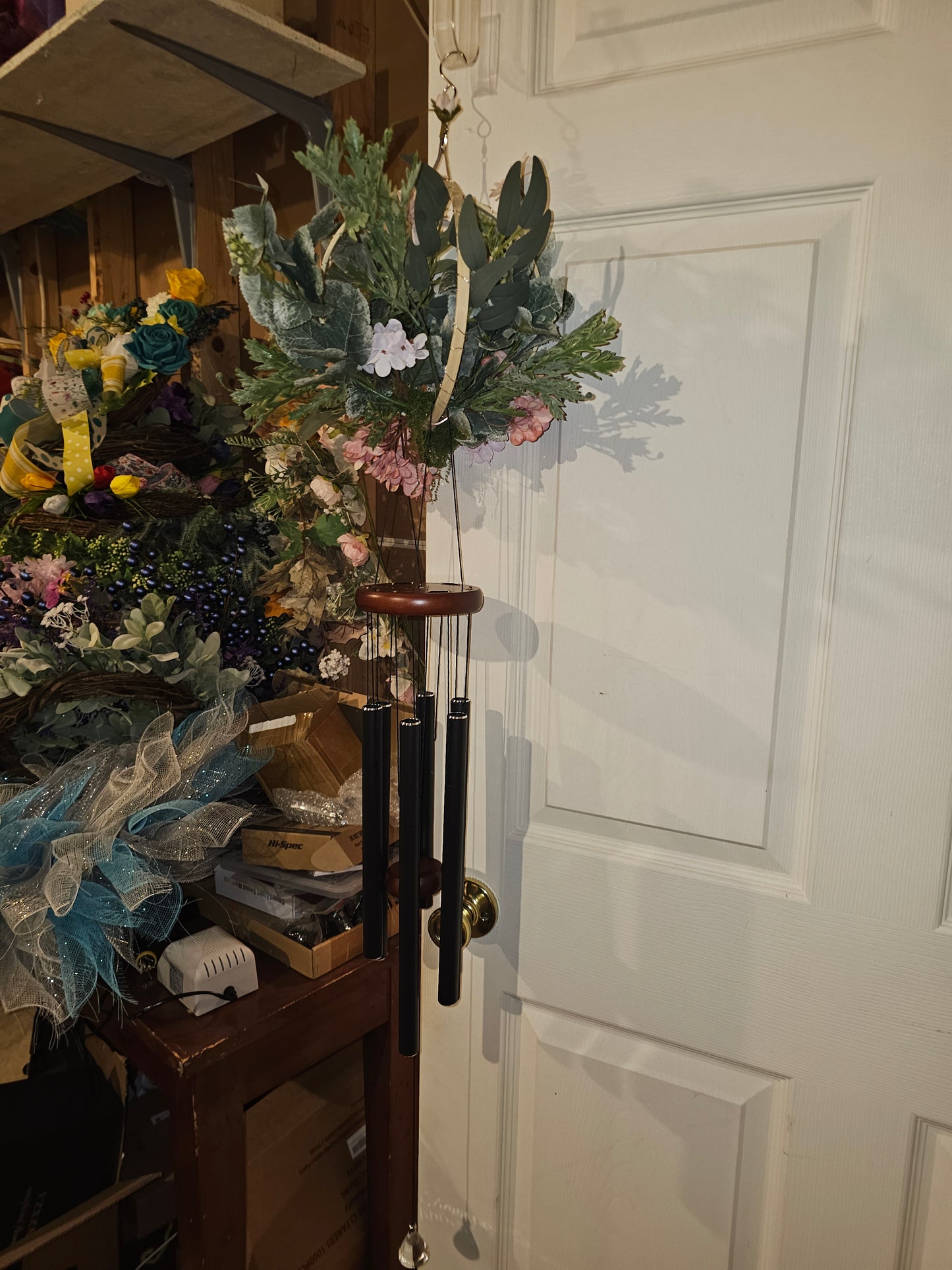 Lighted Greenery Floral Wind Chime