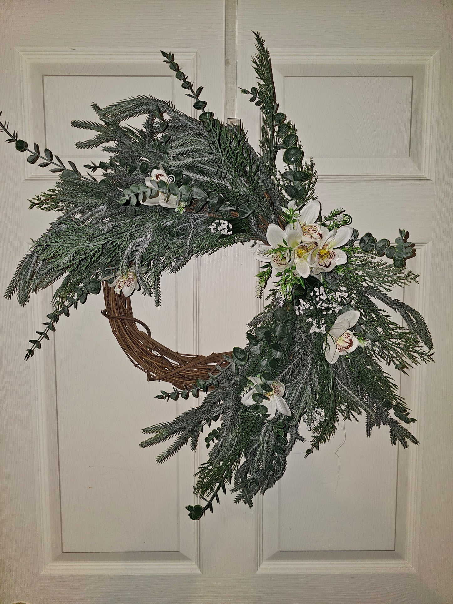 Winter Greenery Grapevine Wreath