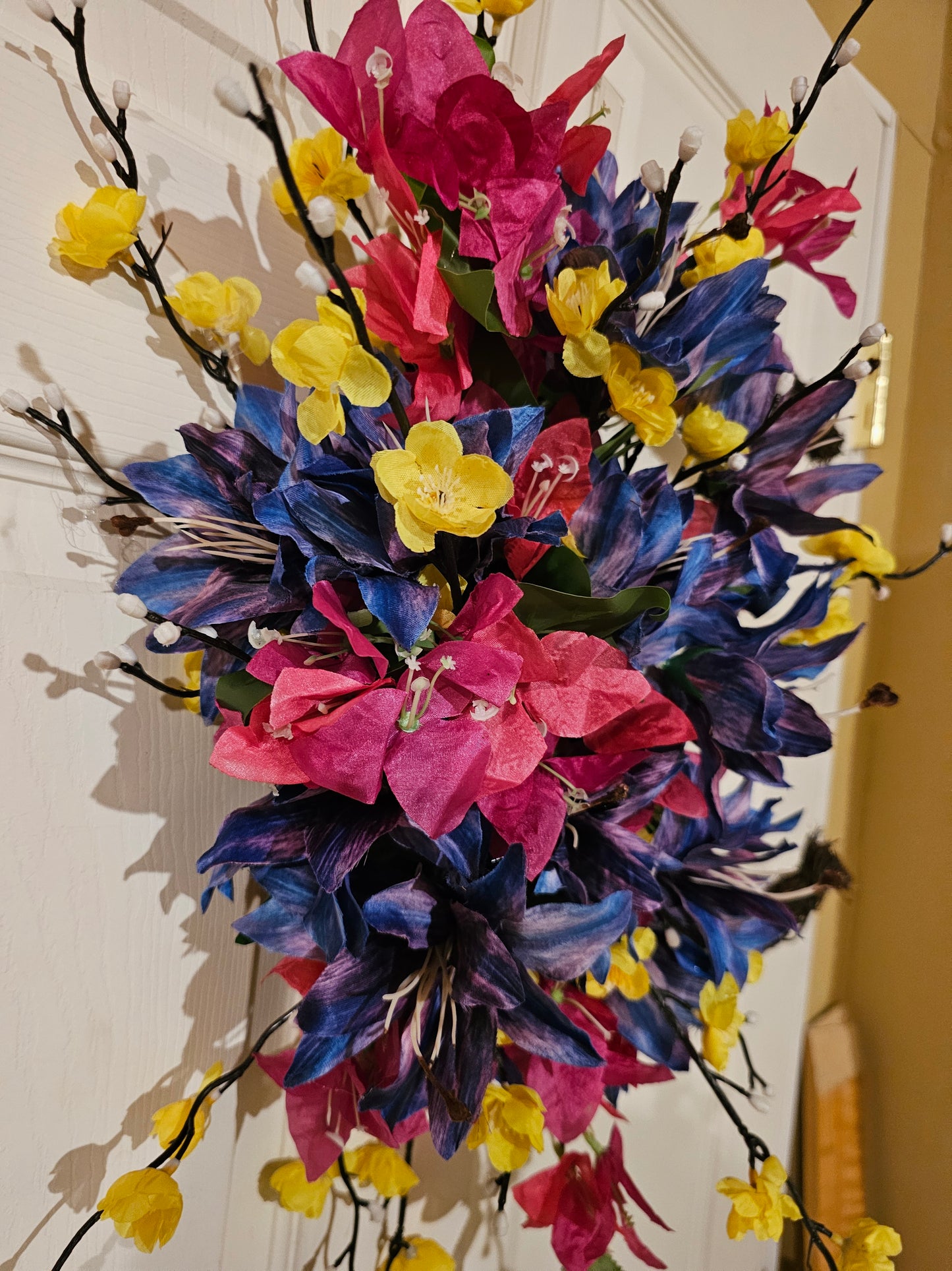Colorful Artistic Grapevine Floral Wreath