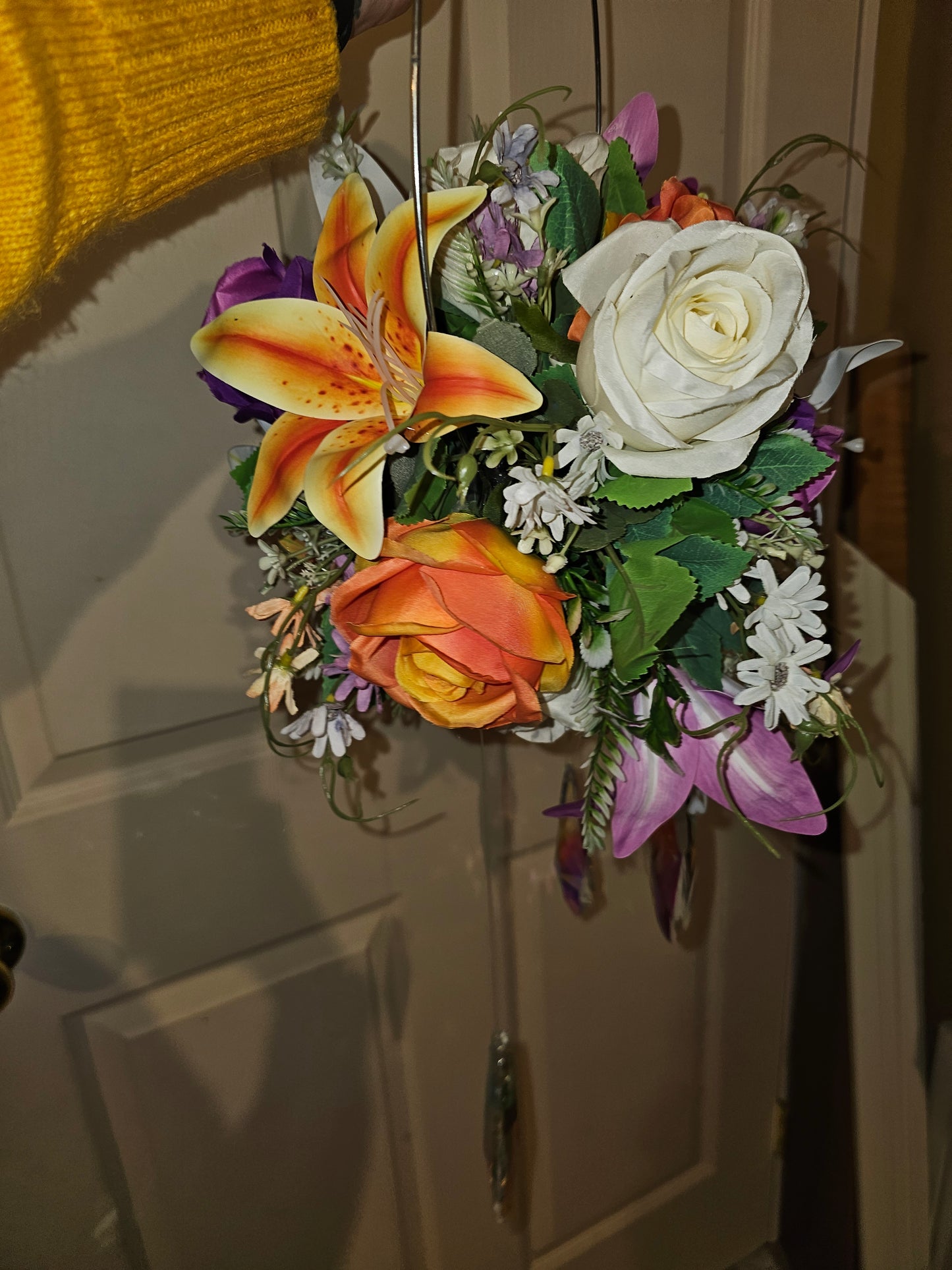 Floral Crystal Suncatcher Hoop Rainbow Window Decor Floral Door Hanging Handmade Home Decor