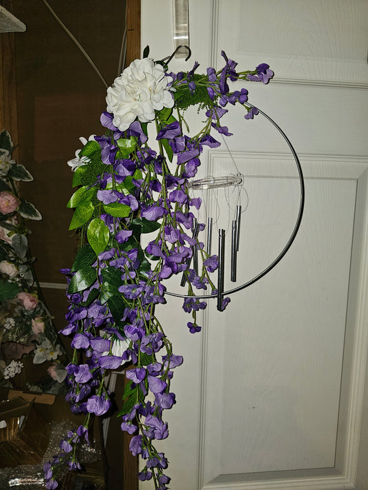 Purple Cascade Hoop Windchime