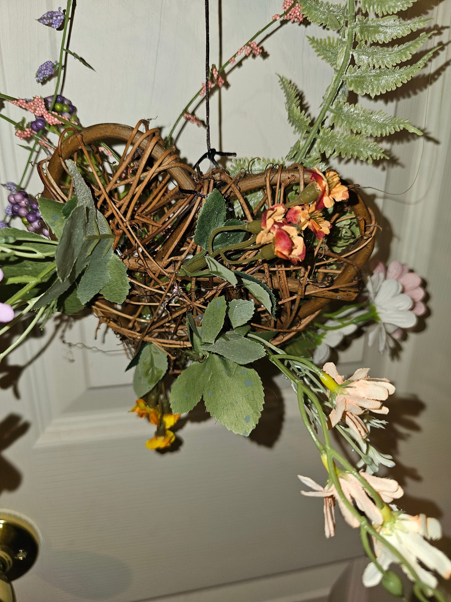 Triple Mini Floral Heart Basket Wall Hanging