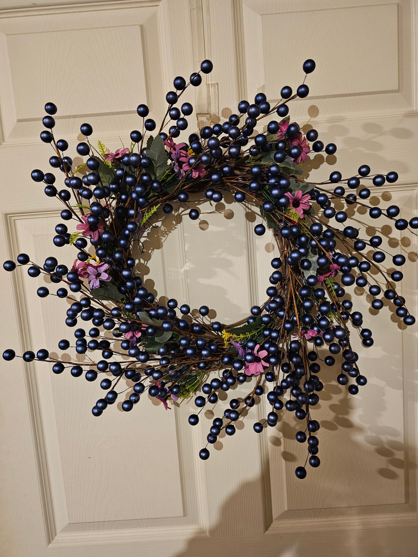 Dark Blue Berry Grapevine Wreath
