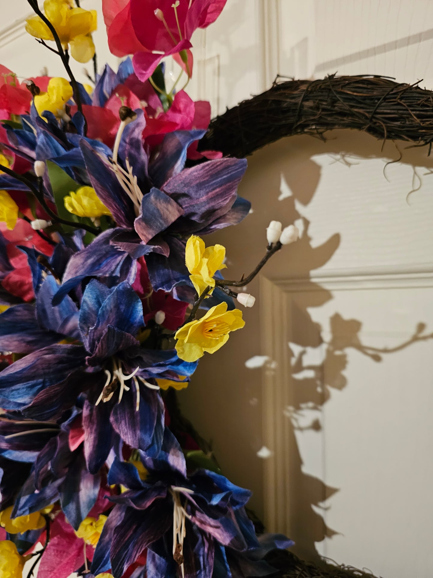 Colorful Artistic Grapevine Floral Wreath