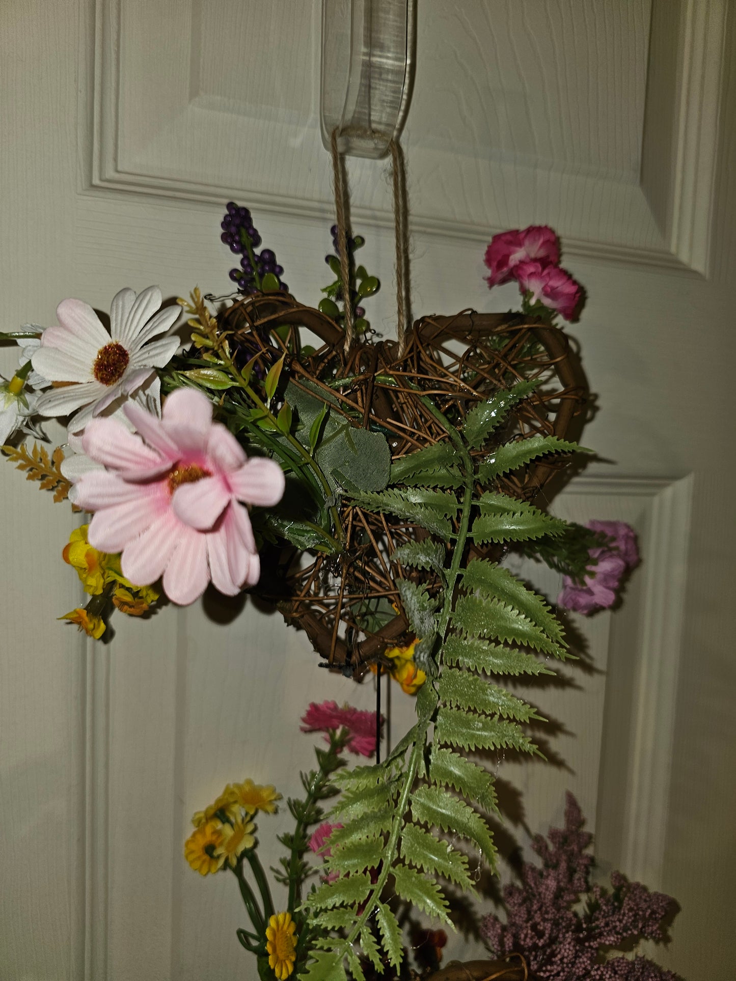 Triple Mini Floral Heart Basket Wall Hanging