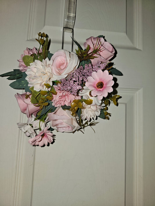 Soft Blush Floral heart Wreath