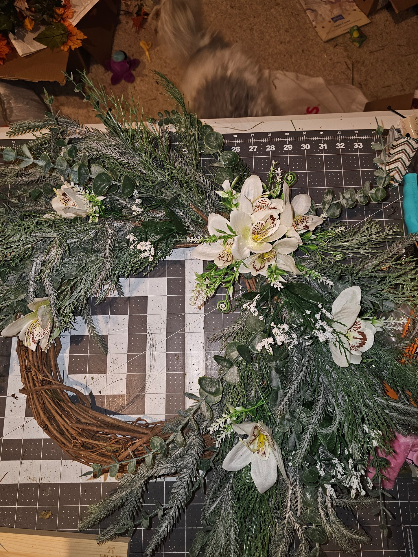 Winter Greenery Grapevine Wreath