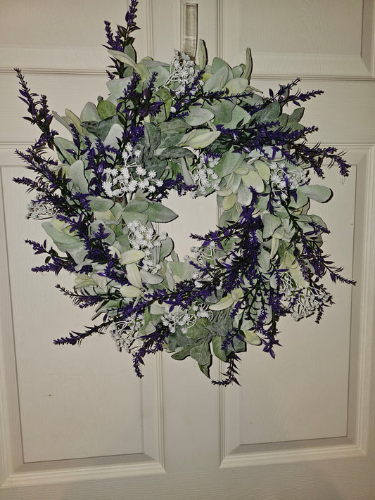 Lavender Lambs Ear Floral Wreath